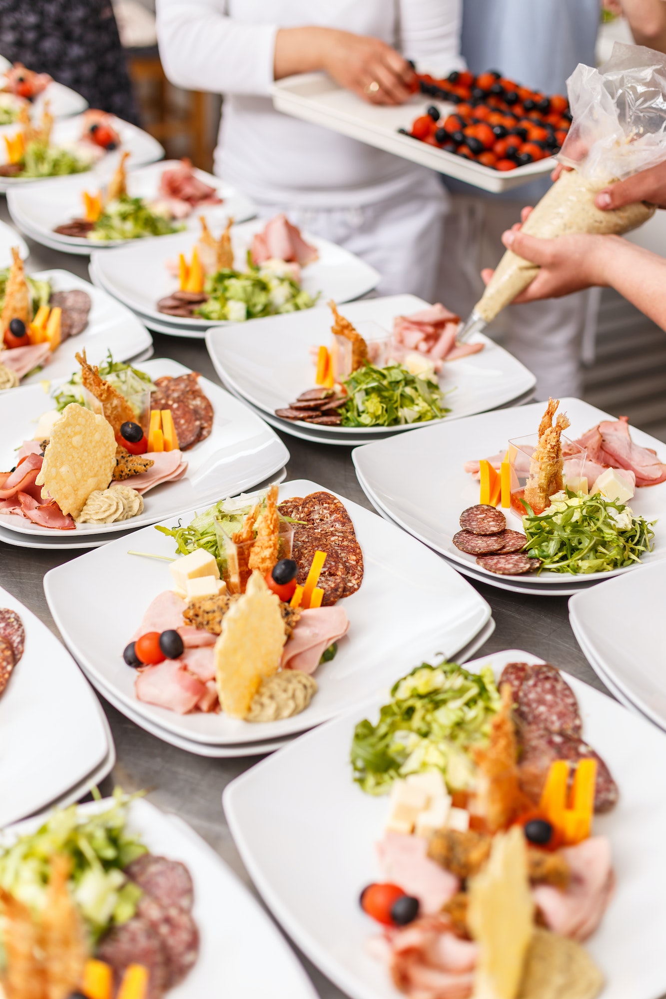 chef is cooking set of appetizers